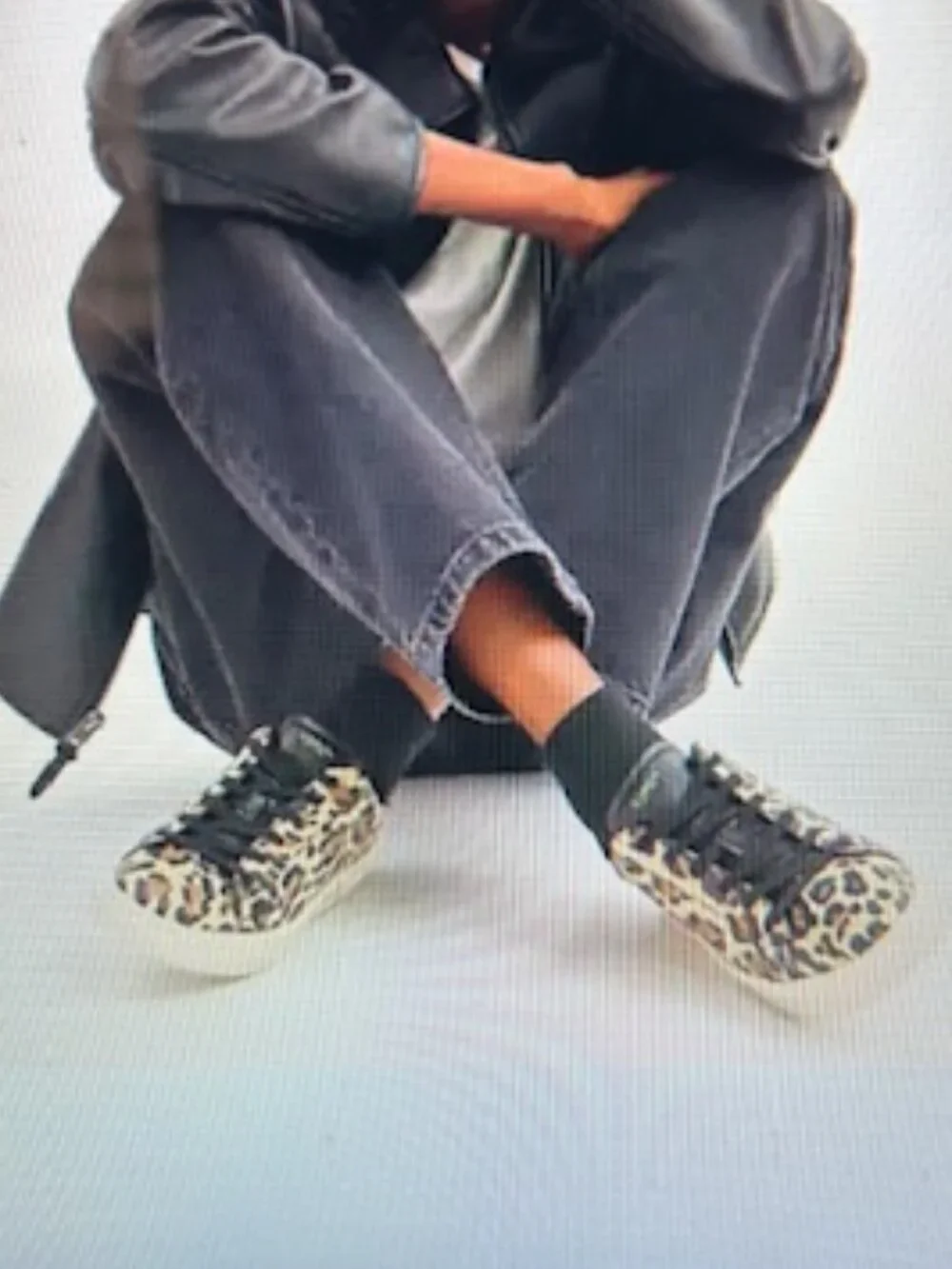 Coach Black/Leopard High Line Leather Sneaker With Leopard Print